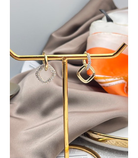 Серьги золотистые «Рабо» с цирконом