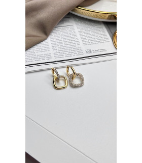 Серьги золотистые «Рабо» с цирконом