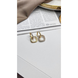 Серьги золотистые «Рабо» с цирконом