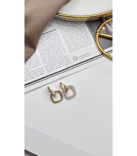 Серьги золотистые «Рабо» с цирконом