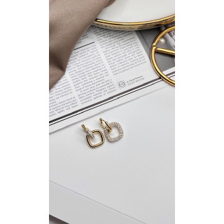 Серьги золотистые «Рабо» с цирконом