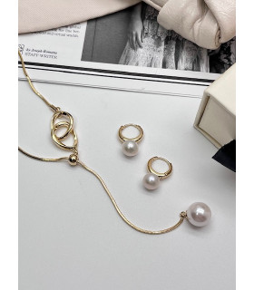 Серьги с речным жемчугом в золоте (маленькие)