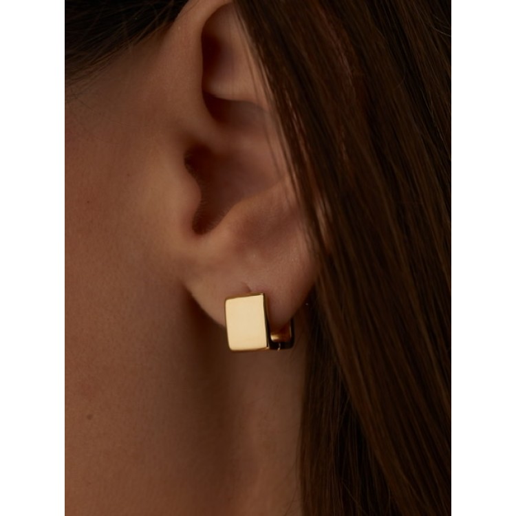 Серьги двухсторонние золотистые кубы Meduza Crystal