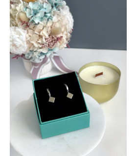 Серьги Кубы на колечках в серебре