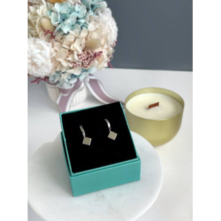 Серьги Кубы на колечках в серебре