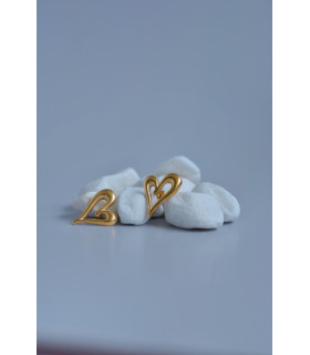 Серьги Сердечки золото