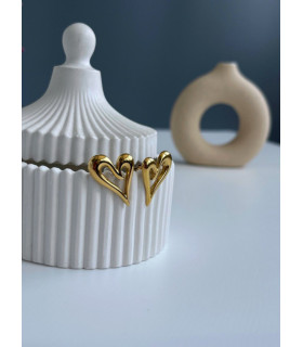 Серьги Сердечки золото