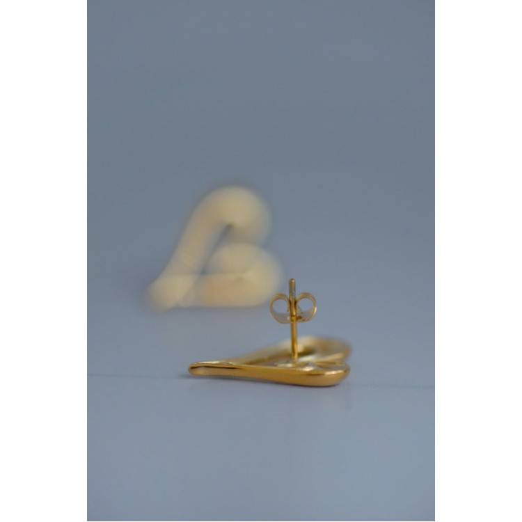 Серьги Сердечки золото Meduza Crystal