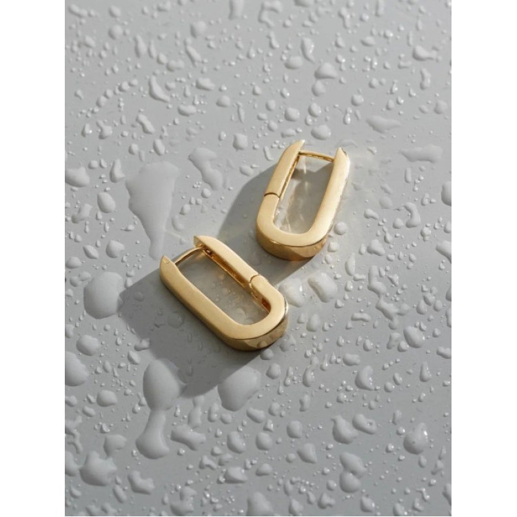 Серьги Скобы в золоте Meduza Crystal