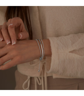 Браслет Тройной серебристый 