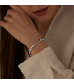 Браслет Тройной серебристый 