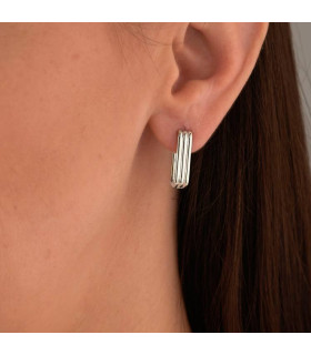 Серьги скобы тройные в кофейном цвете