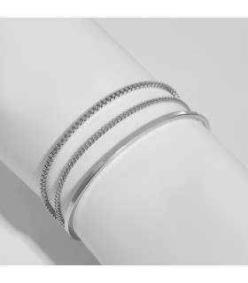 Браслет Тройной серебристый 