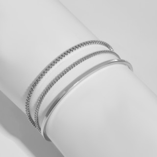 Браслет Тройной серебристый 