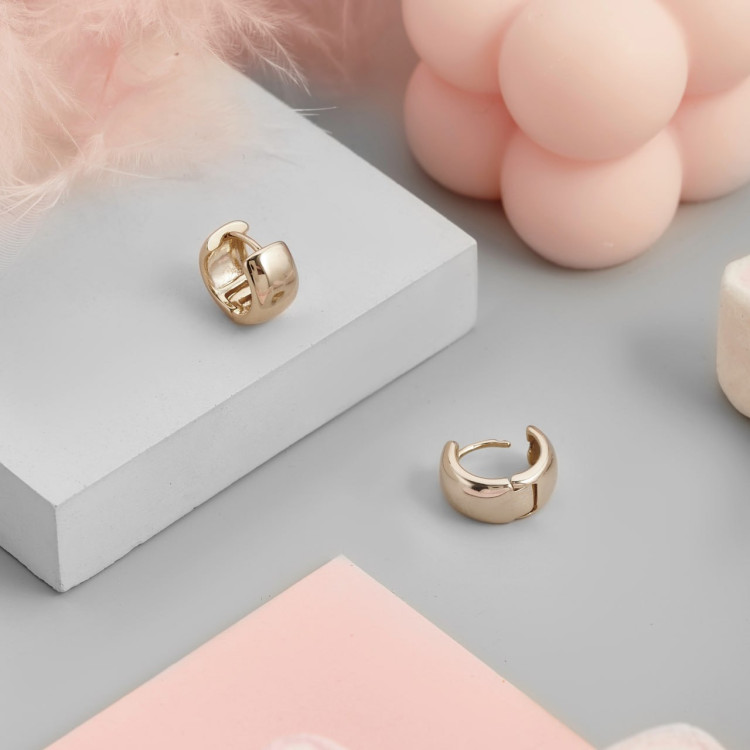 Серьги мини-хупы в бронзе Meduza Crystal