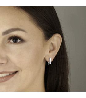 Серьги квадрат с вставкой перламутр 