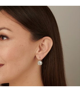 Серьги с цирконом в белом золоте