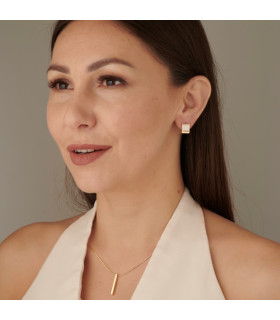 Серьги кубы кошачий глаз в золоте