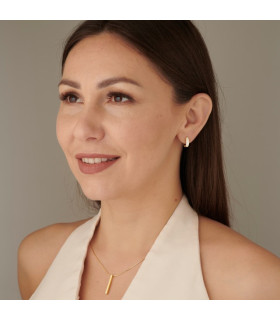 Серьги колечки с перламутром в золоте