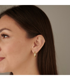 Серьги скобы капли в золоте