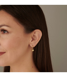 Серьги конго с шариками в золоте