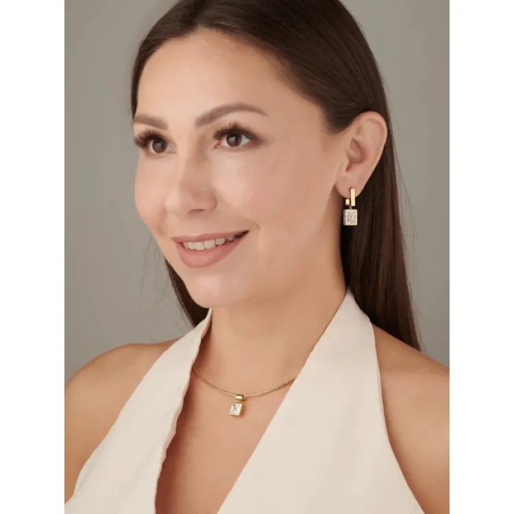 Подвеска с белым цирконом в золоте Meduza Crystal