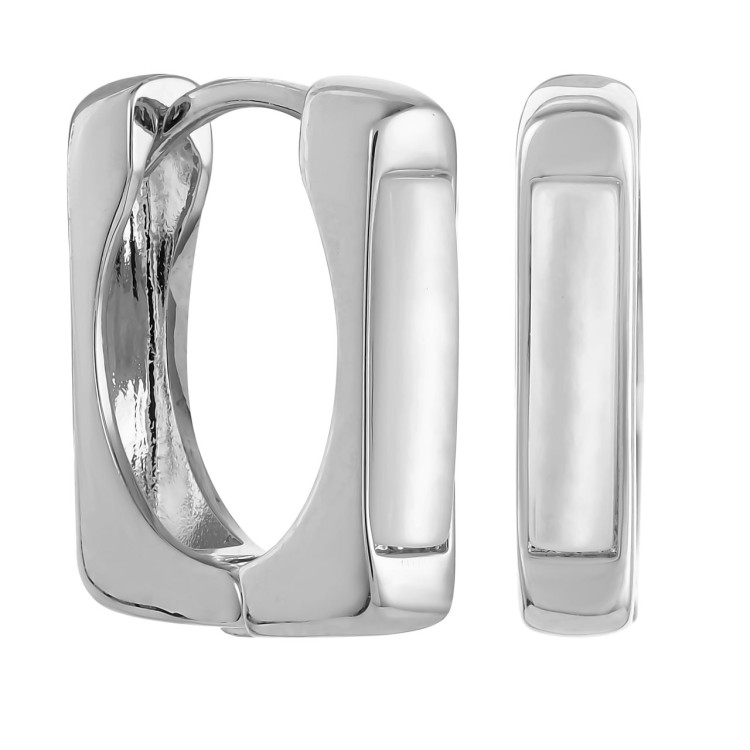 Серьги квадрат с вставкой перламутр Meduza Crystal