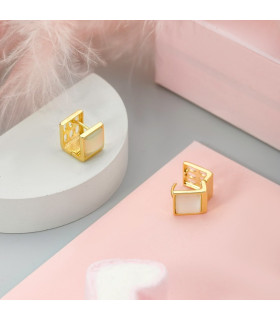 Серьги кубы кошачий глаз в золоте