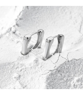 Серьги квадрат с вставкой перламутр 