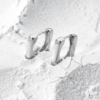 Серьги квадрат с вставкой перламутр 