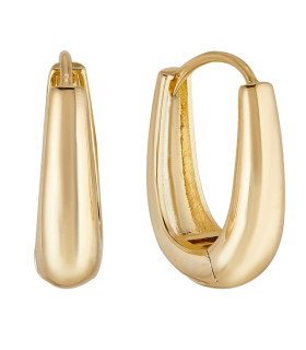 Серьги скобы капли в золоте