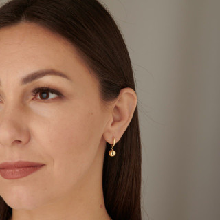 Серьги конго с шариками в золоте