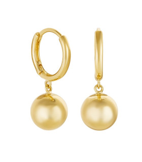 Серьги конго с шариками в золоте