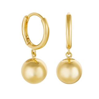 Серьги конго с шариками в золоте