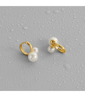 Серьги Двойная нежность в золоте