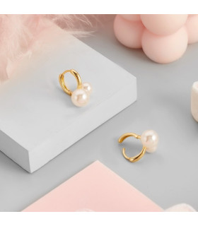 Серьги Двойная нежность в золоте