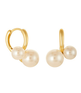 Серьги Двойная нежность в золоте