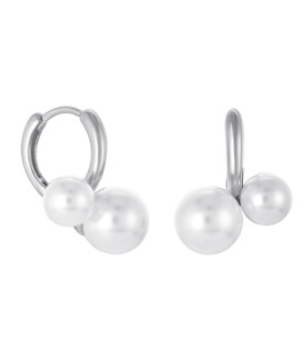 Серьги Двойная нежность серебристые