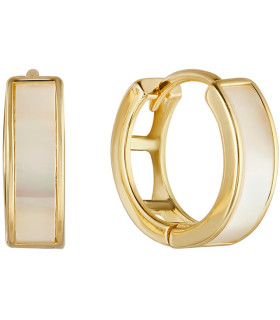 Серьги колечки с перламутром в золоте