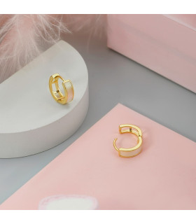 Серьги колечки с перламутром в золоте