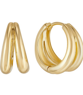 Серьги колечки двойные в золоте