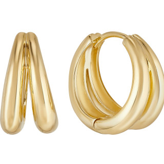 Серьги колечки двойные в золоте