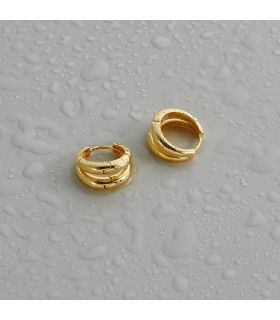 Серьги колечки двойные в золоте
