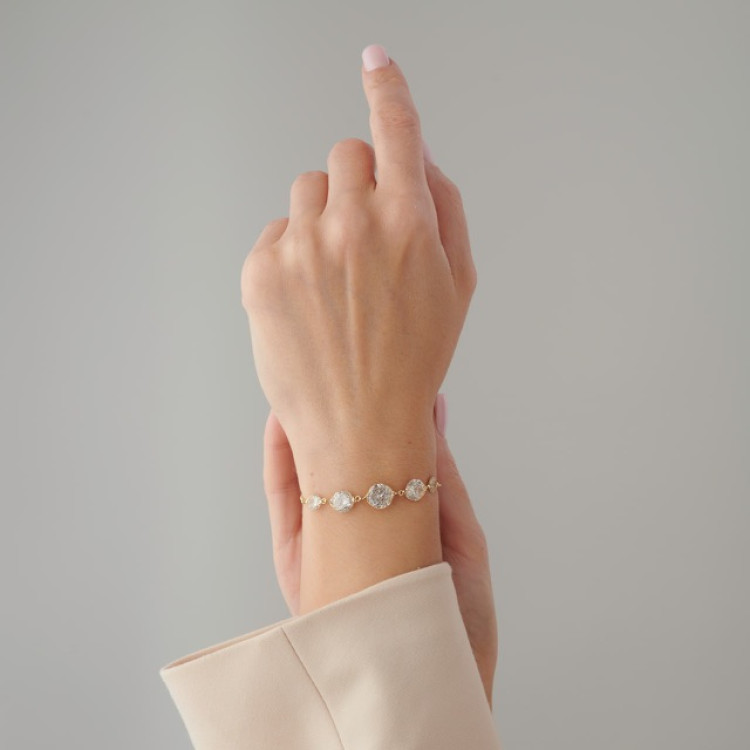 Браслет паутинка в золоте Meduza Crystal