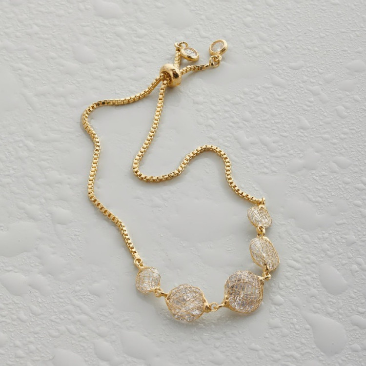 Браслет паутинка в золоте Meduza Crystal