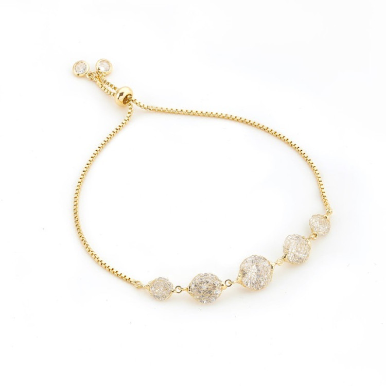 Браслет паутинка в золоте Meduza Crystal