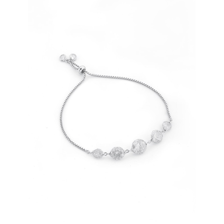 Браслет паутинка серебристый Meduza Crystal