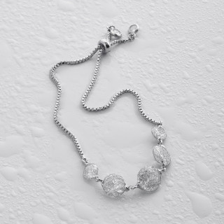 Браслет паутинка серебристый