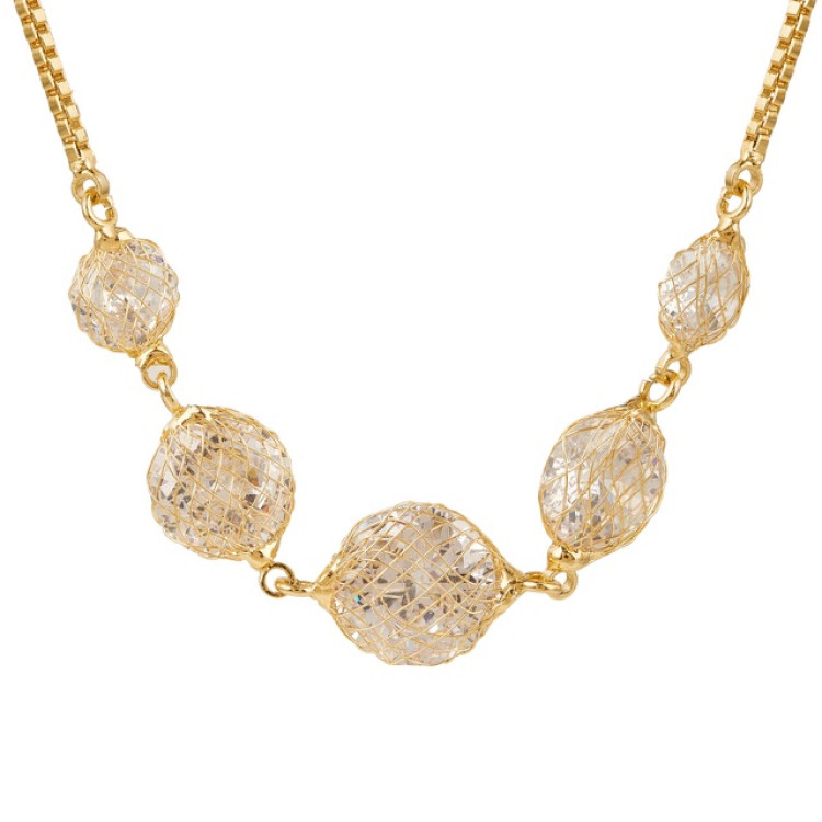 Браслет паутинка в золоте Meduza Crystal