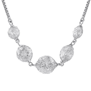 Браслет паутинка серебристый